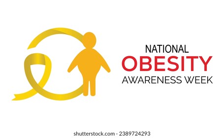 Vector illustration on the theme of National Obesity Awareness Week observed each year during January.banner, Holiday, poster, card and background design.