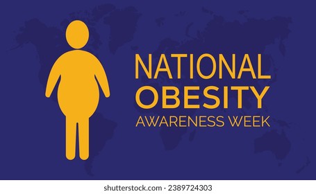 Vector illustration on the theme of National Obesity Awareness Week observed each year during January.banner, Holiday, poster, card and background design.