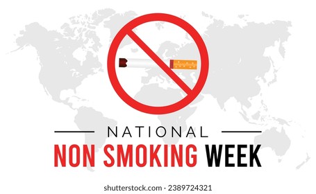 Vector illustration on the theme of National Non Smoking week observed each year during January.banner, Holiday, poster, card and background design.