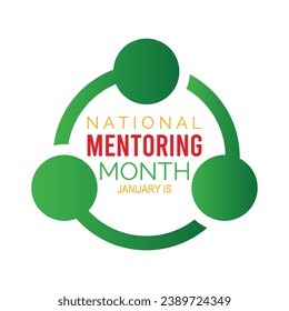 Vector illustration on the theme of National Mentoring month observed each year during January.banner, Holiday, poster, card and background design.