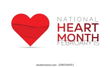 Vector illustration on the theme of National Heart month observed each year during February.banner, Holiday, poster, card and background design.