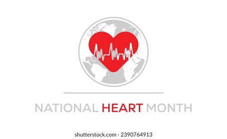 Vektorgrafik zum Thema National Heart Monat beobachtet jedes Jahr während Februar.banner, Feiertag, Poster, Karte und Hintergrund Design.