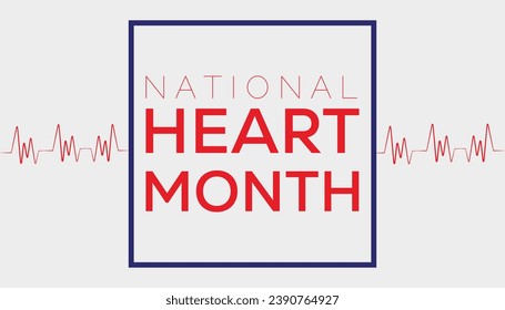 Vector illustration on the theme of National Heart month observed each year during February.banner, Holiday, poster, card and background design.