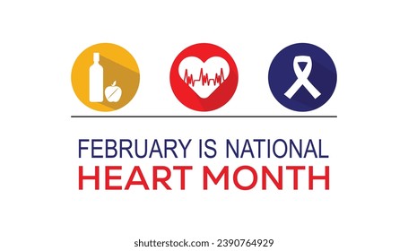 Vector illustration on the theme of National Heart month observed each year during February.banner, Holiday, poster, card and background design.