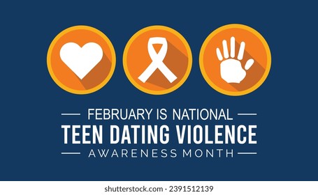 Vector illustration on the theme of National Teen Dating violence awareness month observed each year during February.banner, Holiday, poster, card and background design.