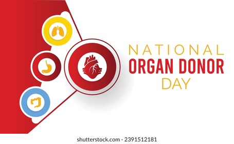 Vector illustration on the theme of National Organ Donor day observed each year during February.banner, Holiday, poster, card and background design.