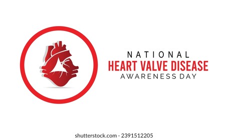 Vector illustration on the theme of National Heart Valve disease awareness day observed each year during February.banner, Holiday, poster, card and background design.
