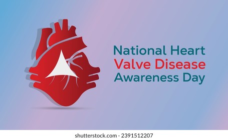 Vector illustration on the theme of National Heart Valve disease awareness day observed each year during February.banner, Holiday, poster, card and background design.