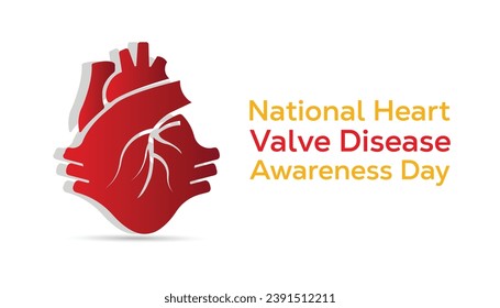 Vector illustration on the theme of National Heart Valve disease awareness day observed each year during February.banner, Holiday, poster, card and background design.