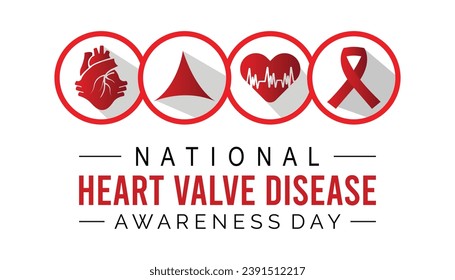 Vektorgrafik zum Thema National Heart Valve Krankheit Bewusstsein Tag beobachtet jedes Jahr während Februar.banner, Holiday, Poster, Karte und Hintergrund Design.