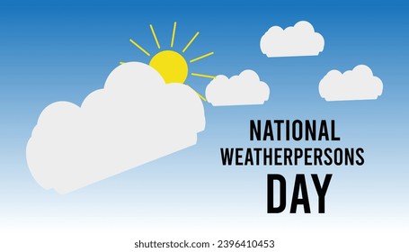 Vector illustration on the theme of National Weatherpersons Day observed each year during February.banner, Holiday, poster, card and background design.
