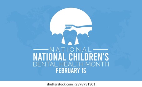 Vector illustration on the theme of National Children's dental health month observed each year during February.banner, Holiday, poster, card and background design.