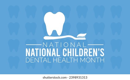 Vector illustration on the theme of National Children's dental health month observed each year during February.banner, Holiday, poster, card and background design.