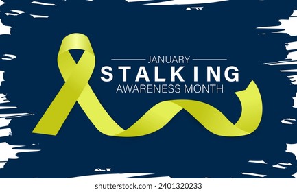 Ilustración vectorial sobre el tema del mes nacional de sensibilización sobre el Stalking.  Cartel, tarjeta de saludo, afiche con diseño de fondo. 