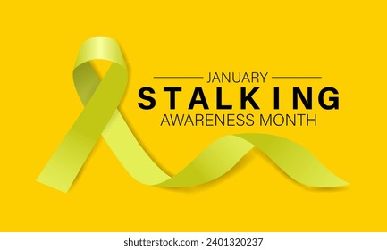 Ilustración vectorial sobre el tema del mes nacional de sensibilización sobre el Stalking.  Cartel, tarjeta de saludo, afiche con diseño de fondo. 