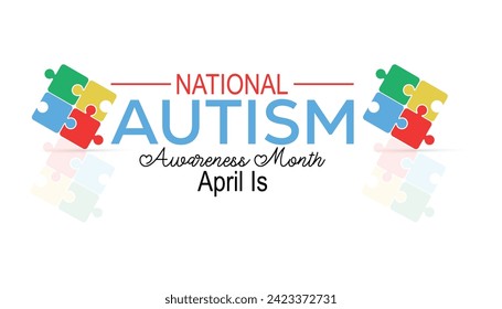 Vector illustration on the theme of National Autism Awareness Month observed each year during April banner, Holiday, poster, card and background design.