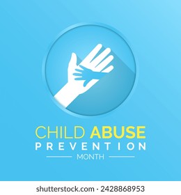 Vector illustration on the theme of National Child abuse prevention and awareness month of April. Greeting card, Banner poster, flyer and background design.