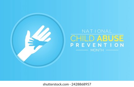 Vector illustration on the theme of National Child abuse prevention and awareness month of April. Greeting card, Banner poster, flyer and background design.