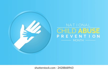 Ilustración vectorial sobre el tema del Mes Nacional de Prevención y Concienciación del Maltrato Infantil de abril. Tarjeta de felicitación, póster de banner, flyer y diseño de fondo.