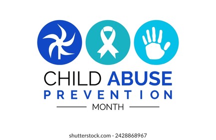 Vector illustration on the theme of National Child abuse prevention and awareness month of April. Greeting card, Banner poster, flyer and background design.
