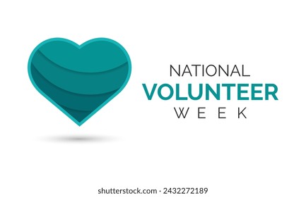 Vector illustration on the theme of National Volunteer week observed each year during third week of April. Greeting card, Banner poster, flyer and background design.