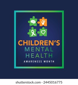 Vector illustration on the theme of National Children's Mental health awareness Week observed in Month of February, seeks to raise awareness about the importance of children's mental health.