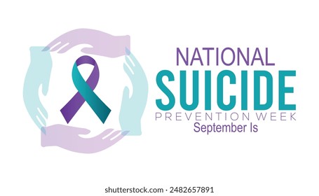 Vector illustration on the theme of National suicide prevention week observed each year during September banner, Holiday, poster design.