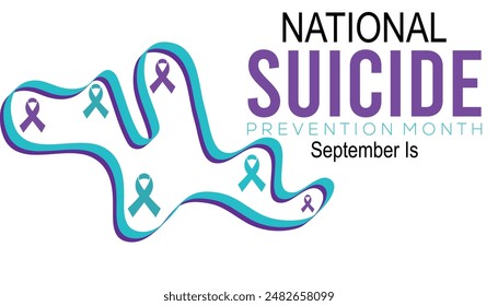Vector illustration on the theme of National suicide prevention month observed each year during September banner, Holiday, poster design.