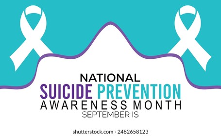 Ilustración vectorial sobre el tema del mes nacional de prevención del suicidio observado cada año durante el Anuncio de septiembre, Festiva, diseño de póster.
