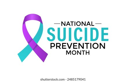 Ilustración vectorial sobre el tema del mes nacional de prevención del suicidio en septiembre. Anuncio, Festiva, póster, tarjeta y volante y diseño de fondo.