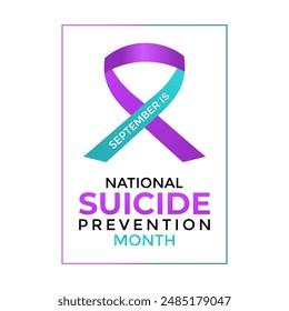 Ilustración vectorial sobre el tema del mes nacional de prevención del suicidio en septiembre. Anuncio, Festiva, póster, tarjeta y volante y diseño de fondo.