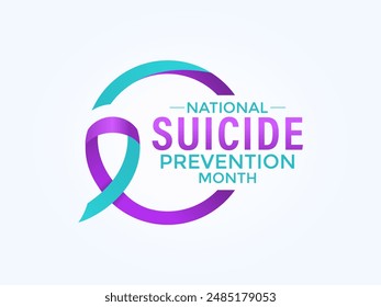 Vector illustration on the theme of National suicide prevention month in September. Banner, Holiday, poster, card and flyer and background design.