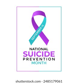 Vector illustration on the theme of National suicide prevention month in September. Banner, Holiday, poster, card and flyer and background design.
