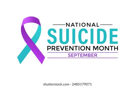 Ilustración vectorial sobre el tema del mes nacional de prevención del suicidio en septiembre. Anuncio, Festiva, póster, tarjeta y volante y diseño de fondo.