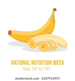 Vector illustration on the theme of national Nutrition week observed each year from September 1st to 7th.  National Nutrition Week banner. 
