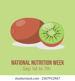 Vector illustration on the theme of national Nutrition week observed each year from September 1st to 7th.  National Nutrition Week banner. 