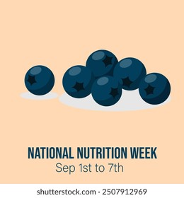 Vector illustration on the theme of national Nutrition week observed each year from September 1st to 7th.  National Nutrition Week banner. 