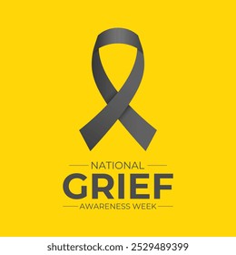 Vector illustration on the theme of National Grief awareness week observed each year from December. Banner poster, flyer and background design template. Eps 10.