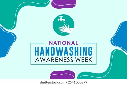 Vector illustration on the theme of national handwashing awareness week observed each year during December. banner, Holiday, poster, card and background design.