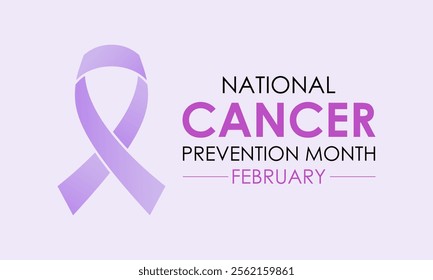 Vector illustration on the theme of National Cancer Prevention month observed each year during February. Design for banner, cards, prints, social media, poster, flyer and background design template.