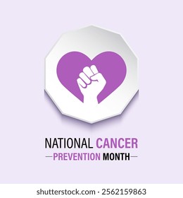 Vector illustration on the theme of National Cancer Prevention month observed each year during February. Design for banner, cards, prints, social media, poster, flyer and background design template.