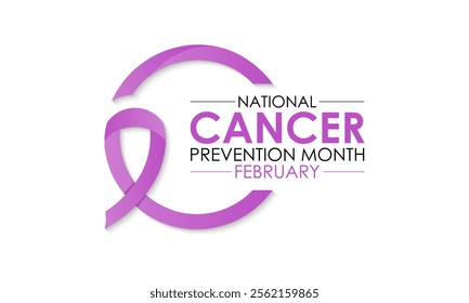 Vector illustration on the theme of National Cancer Prevention month observed each year during February. Design for banner, cards, prints, social media, poster, flyer and background design template.