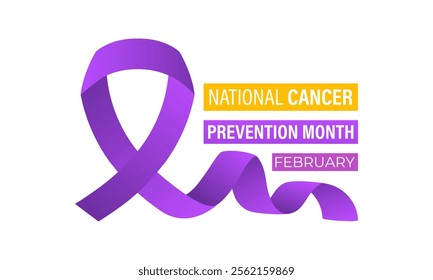Vector illustration on the theme of National Cancer Prevention month observed each year during February. Design for banner, cards, prints, social media, poster, flyer and background design template.