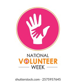 Vector illustration on the theme of national volunteer Week. A chance to recognize those who dedicate time and effort to make a difference. Design for banner, cards, prints, social media, poster.