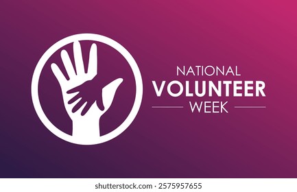 Vector illustration on the theme of national volunteer Week. A chance to recognize those who dedicate time and effort to make a difference. Design for banner, cards, prints, social media, poster.