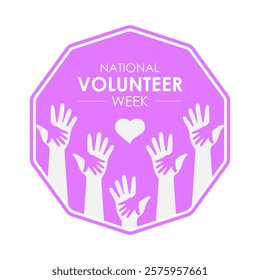 Vector illustration on the theme of national volunteer Week. A chance to recognize those who dedicate time and effort to make a difference. Design for banner, cards, prints, social media, poster.