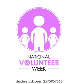 Vector illustration on the theme of national volunteer Week. A chance to recognize those who dedicate time and effort to make a difference. Design for banner, cards, prints, social media, poster.