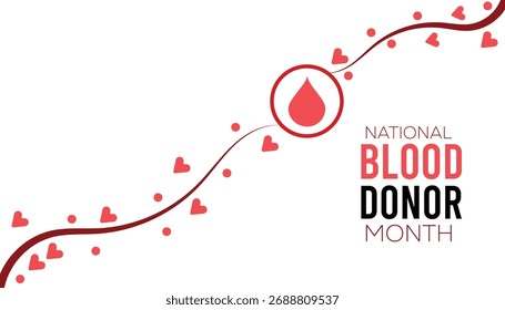 Vector illustration on the theme of National Blood Donor month observed each year during January. banner, Holiday, poster, card and background design.