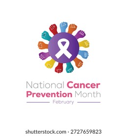 Ilustración vectorial sobre el tema del mes nacional de prevención del cáncer que se observa cada año durante febrero.
Anuncio, Festiva, póster, tarjeta y diseño de fondo.