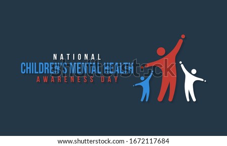 Vector illustration on the theme of National Children's Mental health awareness day observed in Month of May, seeks to raise awareness about the importance of children's mental health.